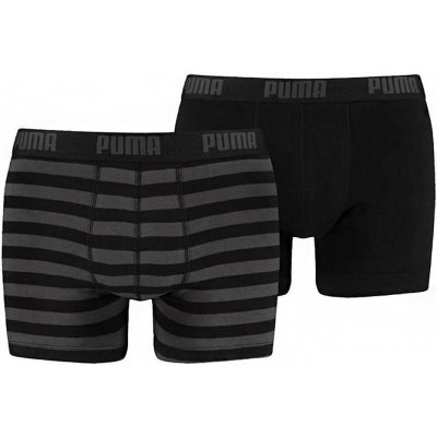 Puma Stripe 1515 2 pack 591015001 200 pánské boxerky černo-šedá