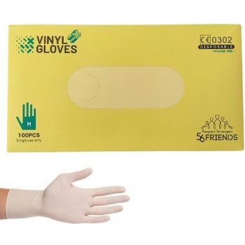 Maxpack Vinyl Jednorázové rukavice nepudrované transparentní 100 ks
