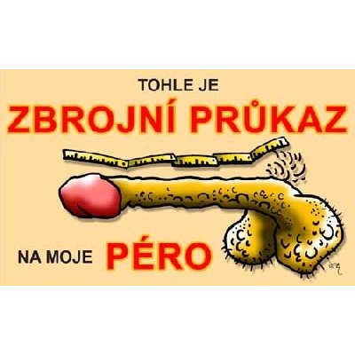 Průkaz Tohle je zbrojní průkaz na moje péro – Hledejceny.cz