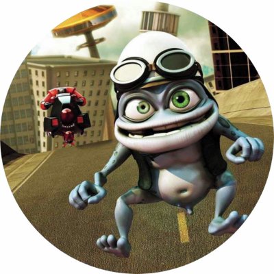 Dortový obrázek Jedlý papír CRAZY FROG ● velikost: 3,9cm (30 ks / A4) ☝, ● materiál: FONDÁNOVÝ DECORLIST ✴️