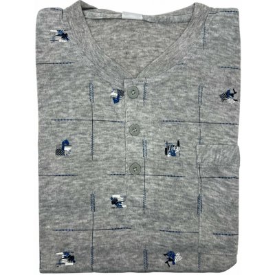 Vn.Lot pánské bavlněné pyžamo letní komplet TOMMY šedá – Sleviste.cz