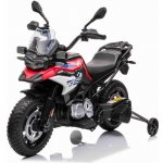Beneo Elektrická Motorka BMW F850 GS Licencované 12V baterie EVA měkká kola 2 x 35W motor,LED Světla Pomocná kolečka žlutá – Zboží Mobilmania