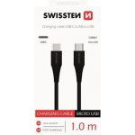Swissten 71506511 DATOVÝ, USB-C / MICRO USB, 1m, černý – Zboží Živě