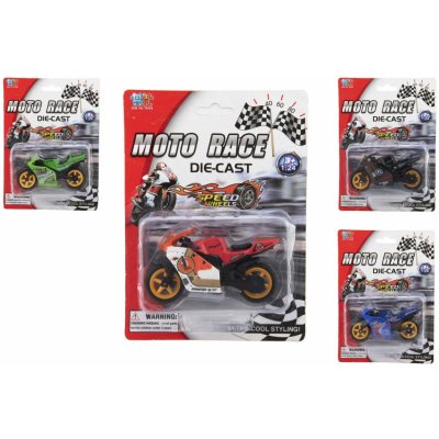 Teddies Motorka závodní kov/plast 8cm na volný chod mix druhů na kartě TD84816 – Hledejceny.cz