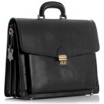 Mazzini Business Pánská kožená aktovka ručně šitá RENO černá – Zboží Mobilmania