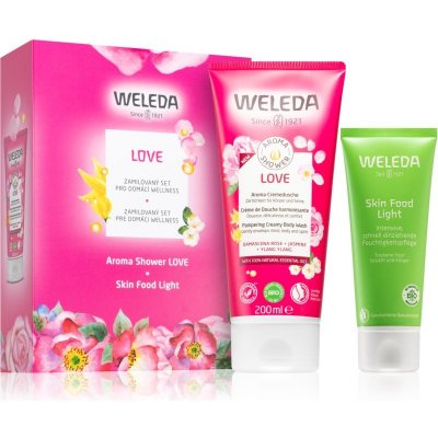 Weleda Love Aroma Shower Gel blahodárný sprchový gel 200 ml + Skin Food Light bohatý hydratační krém 75 ml dárková sada – Zboží Mobilmania