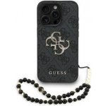 Guess PU 4G Metal Logo Strap Zadní Kryt pro iPhone 15 Pro Max Black – Zboží Mobilmania