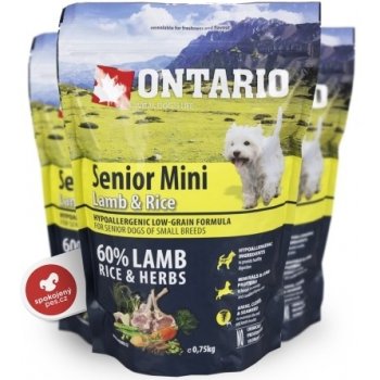 Ontario Senior Mini Lamb & Rice 0,75 kg