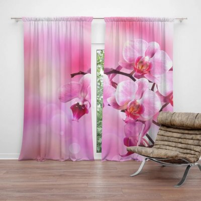 Sablio Závěs Květy orchideje: 2ks 140x250cm – Hledejceny.cz