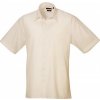 Pánská Košile Premier Workwear pánská popelínová pracovní košile s krátkým rukávem přírodní