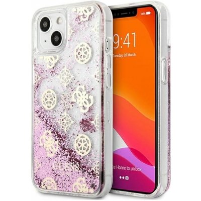 Pouzdro Guess iPhone 13 Peony Liquid Glitter růžové – Zboží Mobilmania