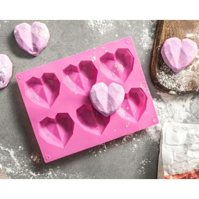 Silikonová forma na pečení muffinů - 3D srdíčka – Zboží Dáma