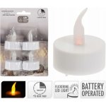 svíčka čajová LED pr.3,5cm BÍ 4ks s bateriemi časovačem MC5999950 – Zboží Dáma