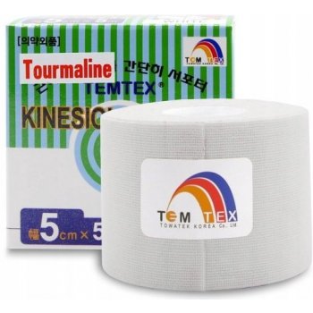 Temtex kinesio tape Tourmaline bílá 5cm x 5m