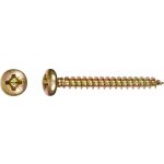 Uni vrut s půlkulatou hlavou PZ2 plný závit žlutě pozinkovaný 4,5 x 30 mm, 20 ks – Hledejceny.cz
