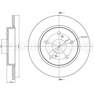 Brzdový kotouč METELLI 23-1022C (231022C) | Zboží Auto