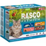 Rasko Premium Cat Pouch Sterilized 3 x salmon 3 x cod 3 x duck 3 x turkey 12 x 85 g – Hledejceny.cz