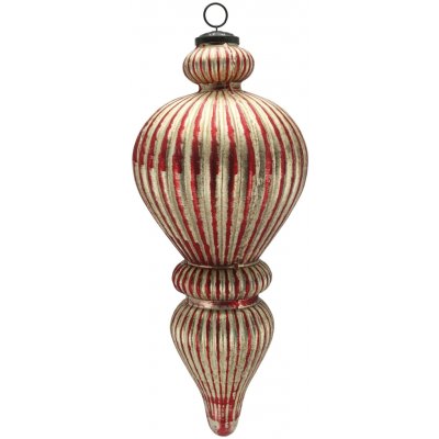 Vánoční veliká červená champagne skleněná ozdoba Ornament – Ø 17*42 cm - Chic Antique – Hledejceny.cz