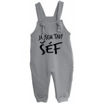 Mothylic for Kids Dětské rostoucí lacláče Já jsem tady šéf! látky šedá – Zboží Dáma