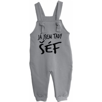 Mothylic for Kids Dětské rostoucí lacláče Já jsem tady šéf! látky šedá – Zboží Dáma