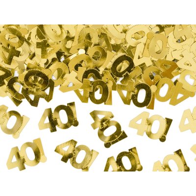 Konfety na stůl číslo 40! zlaté metalické – Zboží Mobilmania