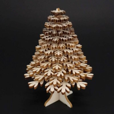 Amadea Dřevěná dekorace 3D strom přírodní 11 cm – Hledejceny.cz