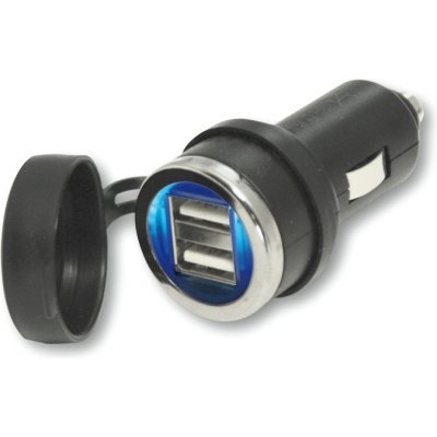 Vodotěsný adaptér 2x USB 5V pro 20mm 12V zásuvku - černá – Zboží Mobilmania