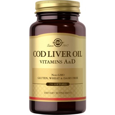 Solgar Cod Liver Oil Vitamin A & D, 250 softgel kapslí – Hledejceny.cz