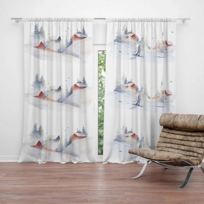 Sablio Závěs Zimní pohoda: 2ks 140x250cm – Hledejceny.cz