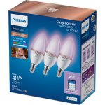 Philips 3x LED žárovka E14 C37 4,9W = 40W 2200-6500K + RGB SMART WiFi WiZ – Hledejceny.cz