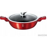 Berlingerhaus Pekáč kulatý s mramorovým povrchem a poklicí 28 cm Burgundy Metallic Line BH-1263 – Zboží Dáma