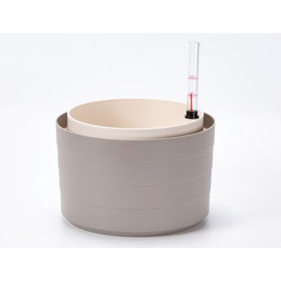 Plastia Samozavlažovací květináč Berberis 30 cm bez závěsu taupe/slonová kost – Hledejceny.cz