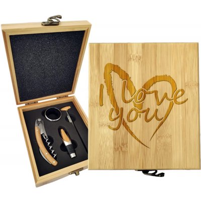 Sablio Dárková sada na víno I Love you srdce: 147×168×49 mm – Hledejceny.cz