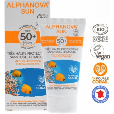 Alphanova Sun opalovací krém na obličej hypoalergenní SPF50 50 g