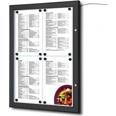 A-Z Reklama CZ světelná menu vitrína na stěnu SCZNC9005LED 4 x A4 listy – Zboží Dáma