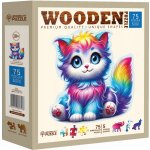 Wooden Dřevěné Fantazijní koťátko kočka.City 75 dílků – Zboží Dáma