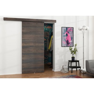 VILEN DOOR Posuvné dveře na stěnu MALIBU Tmavý jasan 86 x 205 cm – Zboží Mobilmania