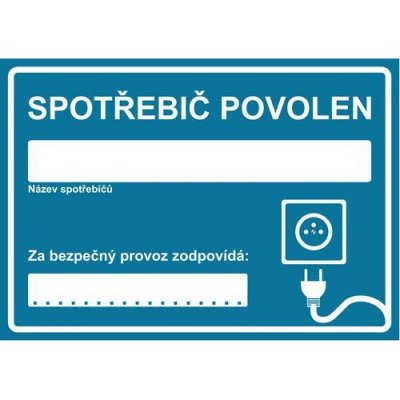 No brand Informační bezpečnostní tabulky - Spotřebič povolen, samolepicí fólie – Zboží Mobilmania