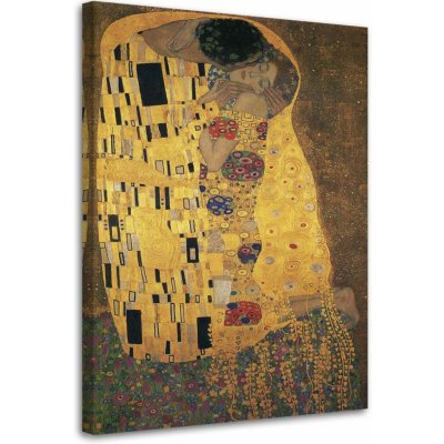 Obraz na plátně REPRODUKCE Gustav Klimt - Polibek - 70x100 cm – Zboží Mobilmania