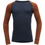 Devold Duo Active Merino 205 Shirt pánské funkční triko modrá/oranžová – Zboží Dáma