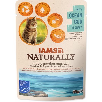 Iams Naturally treska v omáčce 85 g – Zbozi.Blesk.cz