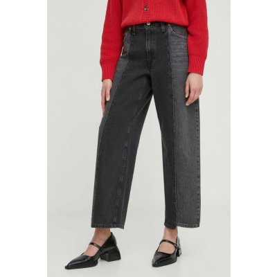 Levi's BAGGY CROP dámské medium waist A7463 černá – Zboží Mobilmania