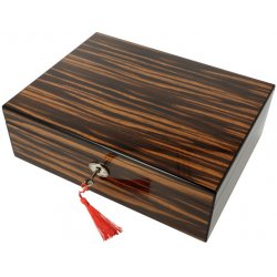 Humidor na doutníky Macassar 30D leštěný, 29x22x9cm