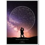 Jen tak z lásky Hvězdná mapa životního okamžiku - Váš originální dárek s hloubkou Rozměr plakátu: 30 × 40 cm (tištěný plakát), Barva pozadí: Vesmírná, Volba rámu: Bílý dřevěný rám – Sleviste.cz