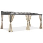 Garden Point Tarragona se závěsy Hliníková stříška na terasu 3 x 6 m béžová – Zboží Mobilmania