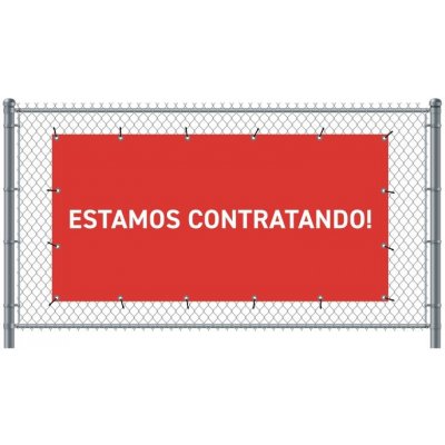 Jansen Display Standardní banner na plot 200 x 100 cm Přijímáme nové zaměstnance španělština Červené