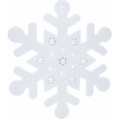H&L Sněhová vločka LED HANGDECO 35cm filc bílá DH8067450 – Hledejceny.cz