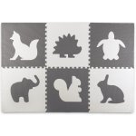 Ricokids Velká pěnová podložka puzzle bílá a šedá zvířátka 6 ks. – Zboží Dáma