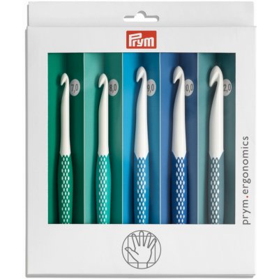 PRYM Háčky na háčkování ergonomické plastové PRYM ERGO, sada 5 velikostí (7/8/9/10/12 mm) – Zboží Mobilmania