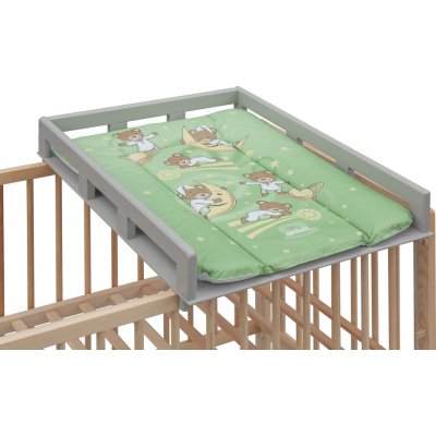 Přebalovací pult OGY Scarlett na postýlku - šedý - s přebalovací podložkou Galaxy - zelený – Zboží Dáma